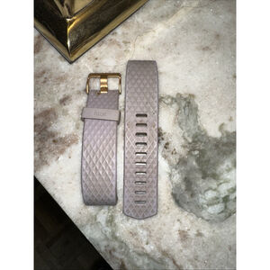 Fitbit Charge 2 Two Part Original Rose Gold Lavender Buckle Band AND Charger